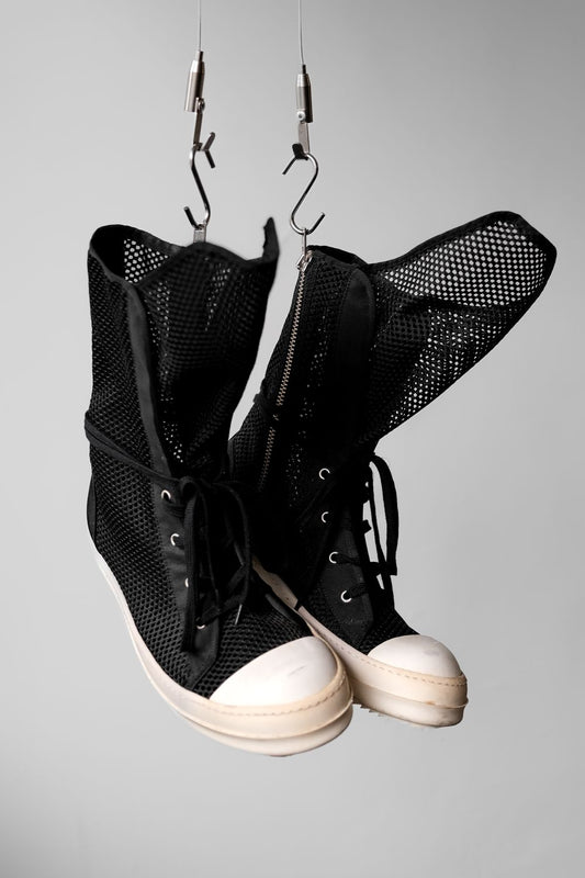 Rick Owens DRKSHDW Mesh Ramones High-Top Sneakers with Zipper 網眼拉鍊高筒休閒鞋