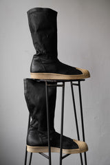 Rick Owens × Adidas 2015SS Superstar Leather Sock Boots 愛迪達聯名款 貝殼頭牛皮襪套高筒靴