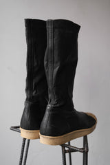 Rick Owens × Adidas 2015SS Superstar Leather Sock Boots 愛迪達聯名款 貝殼頭牛皮襪套高筒靴