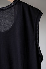 DAMIR DOMA Cotton / Cashmere Long Tank Top 法國設計師品牌 喀什米爾棉混紡 長版開叉背心 深藍