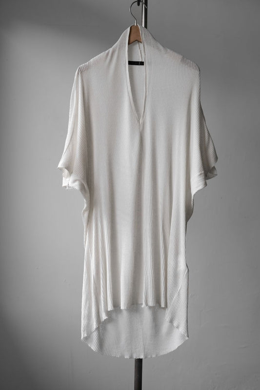 JULIUS 13SS Silknep Rib Tee 蝙蝠袖螺紋針織長版T
