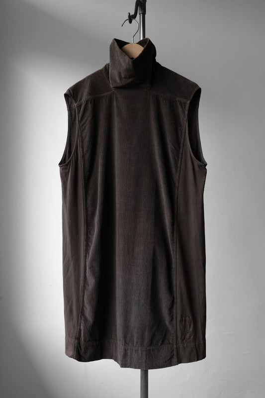 Rick Owens DRKSHDW Corduroy Turtleneck Long Vest 燈芯絨拼接長版高領背心