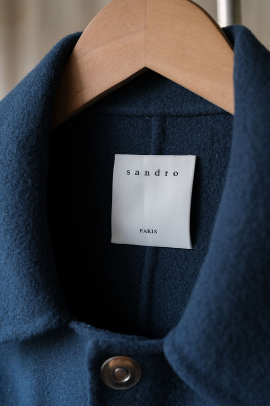 SANDRO Paris Wool Work Jacket 法國設計師品牌 羊毛壓扣工作外套