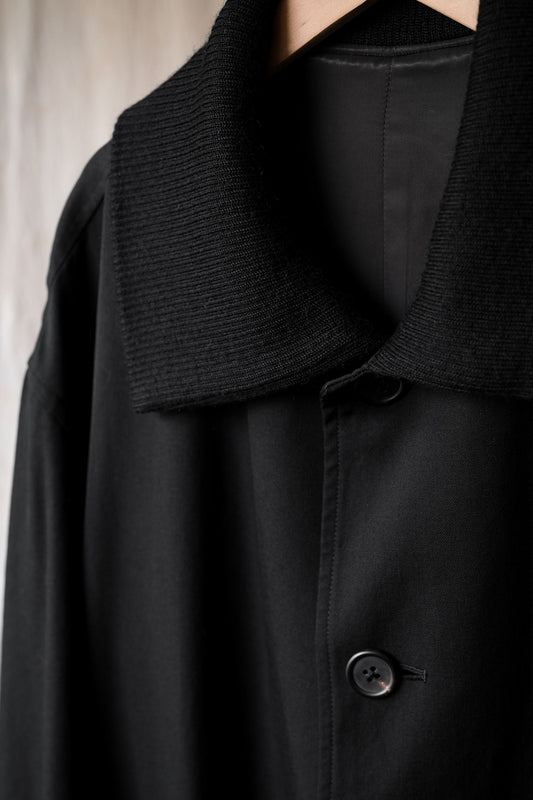 Y’s for men Wool Gabardine Knit Collar Coat 山本耀司男裝線 羊毛華達尼針織立領大衣