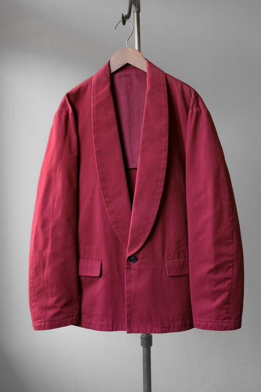 UNUSED Red Shawl Collar Cotton Jacket 日本設計師品牌紅色絲瓜領西裝外套