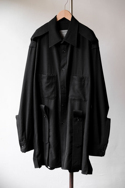 Yohji Yamamoto Pour Homme 15A/W Military Bondage Shirt 山本耀司男裝主線 華達呢綁帶軍裝襯衫