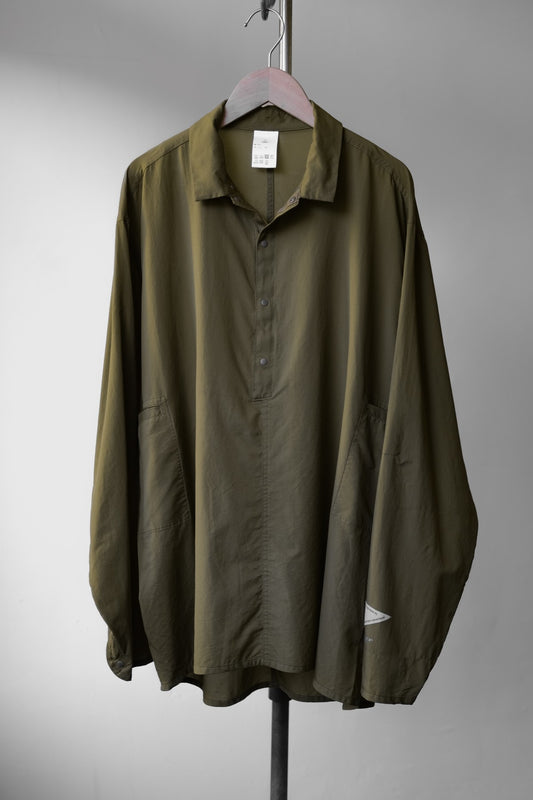atelierbluebottle nylon shirt Olive 日本戶外機能品牌 尼龍輕量襯衫