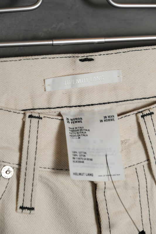 Helmut Lang Mid-rise Natural Slim Jeans 原胚色丹寧窄管長褲 全新附吊牌