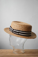 Anthony Peto Straw Boater Hat 法國製 編織船夫草帽