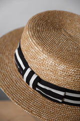 Anthony Peto Straw Boater Hat 法國製 編織船夫草帽