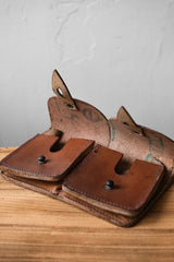 French Army Vintage Leather Magazine Belt Pouch 法國陸軍彈藥袋腰包