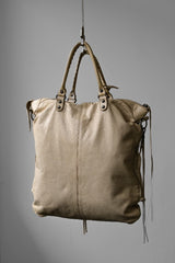 BALENCIAGA Leather Square Tote Handbag / Shoulder Bag 巴黎世家 象牙色真皮方形托特包 手提/肩背包