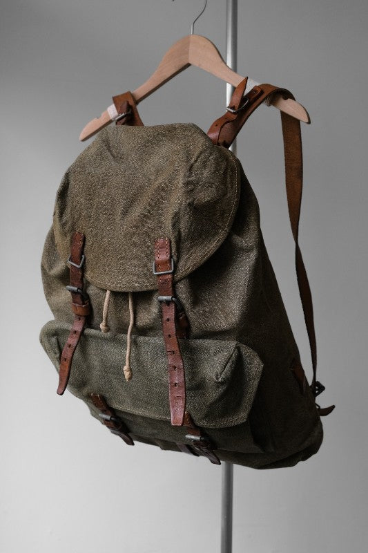 Swiss Army 1958 Vintage Salt & Pepper Mountain Backpack 瑞士軍山岳部隊 胡椒鹽布後背包