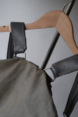 German Army Vintage RIES Zipper Pocket Canvas / Leather Rucksack 德軍拉鏈口袋帆布/皮革後背包