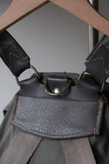German Army Vintage RIES Zipper Pocket Canvas / Leather Rucksack 德軍拉鏈口袋帆布/皮革後背包