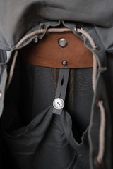 German Army Vintage RIES Zipper Pocket Canvas / Leather Rucksack 德軍拉鏈口袋帆布/皮革後背包