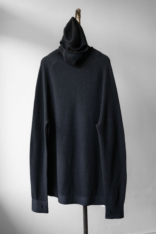 HERENESS Wool Polyester Knit Hoodie 日本新興機能品牌 羊毛混紡針織連帽上衣 日本製