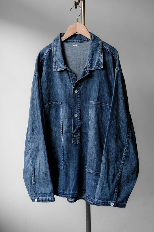 PORTER CLASSIC Indigo Denim Pullover Shirt 藍染丹寧套頭襯衫