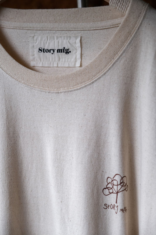 Story mfg. Again Tee LS British sustainable fashion brand recycled cotton long sleeve off-white