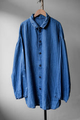 PORTER CLASSIC Indigo Linen Shirt Jacket 藍染亞麻襯衫式外套