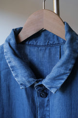 PORTER CLASSIC Indigo Linen Shirt Jacket 藍染亞麻襯衫式外套