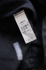 CONFECT Navy Linen Stand Collar Blazer Jacket 日本設計師品牌 亞麻立領休閒西裝外套