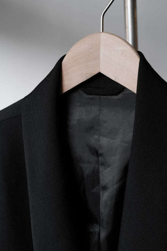 ANOWHEREMAN Black Wool Shawl Collar Blazer 台灣設計師品牌 黑色羊毛絲瓜領西裝外套