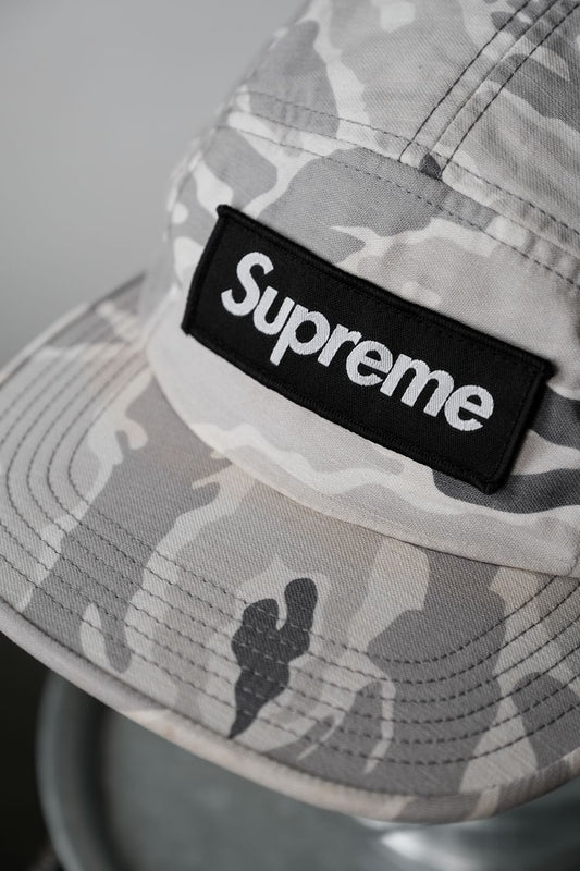 Supreme SS16 Tiger Camo Cap 灰色虎斑迷彩五分割帽 美國製