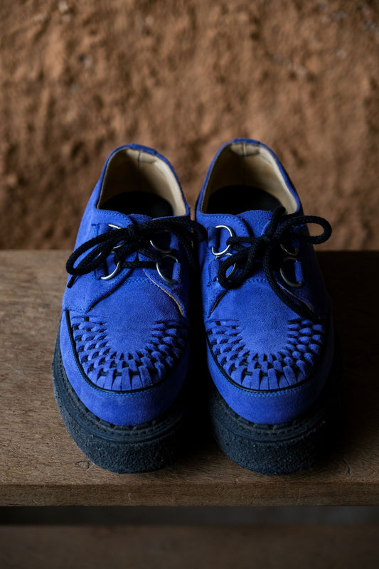 George Cox Blue Suede Creepers Shoes 英國龐克藍麂皮厚底鞋