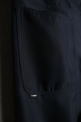 JieDa Wide One Tuck Straight Pants Navy日本設計師品牌 打褶闊腿寬褲