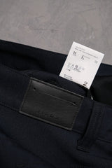 JieDa Wide One Tuck Straight Pants Navy日本設計師品牌 打褶闊腿寬褲
