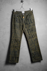 W.&L.T. 1998S/S Painted Bootcut Jeans 比利時設計師品牌 塗鴉印花靴型牛仔褲
