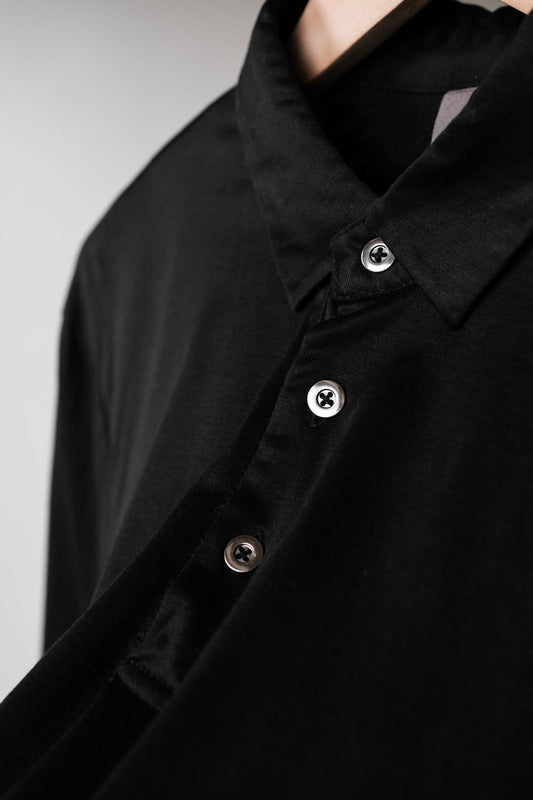KAZUYUKI KUMAGAI ATTACHMENT Polo Shirt Japanese designer brand sleeve button-down polo shirt