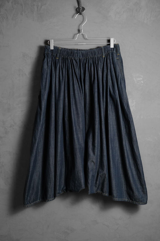 COMME des GARÇONS AD2010 Indigo Denim Shorts Skirt 川久保玲 薄丹寧皺摺褲裙