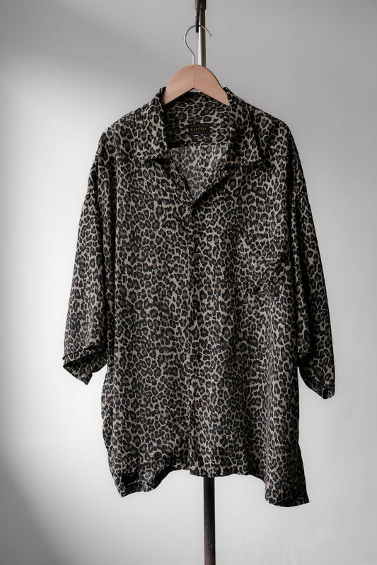 Kapital Silk / Rayon Leopard Aloha Shirt Rayon Leopard Print Shirt Made in Japan