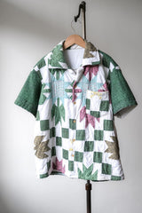 Vintage Quilted Open Collar Shirt 古著舊被子布拼接襯衫