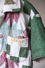Vintage Quilted Open Collar Shirt 古著舊被子布拼接襯衫