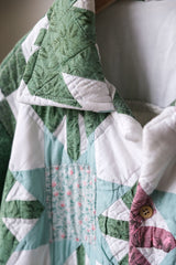 Vintage Quilted Open Collar Shirt 古著舊被子布拼接襯衫