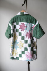 Vintage Quilted Open Collar Shirt 古著舊被子布拼接襯衫