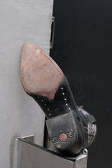 Black Leather WING-Stitch Cowboy Boots 黑色牛皮老鷹翅膀繡線西部短靴