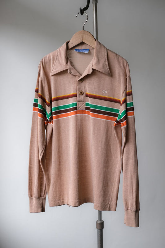 70's Ocean Pacific Sunwear Vintage Polo Shirt 古著人造纖維彈性透膚Polo衫