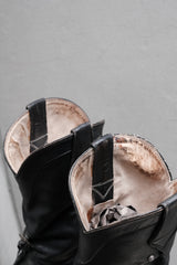 Black Leather Fringed &Studded Western Boots 牛皮流蘇鉚釘西部靴 附皮革吊飾勳章