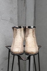 Ivory Python-Embossed Chelsea Boots米白色蟒紋壓紋切爾西靴