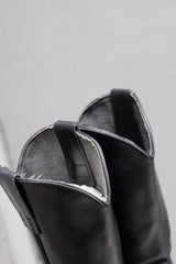 Black Leather Harness Buckle Western Boots 黑色牛皮騎士釦帶尖頭西部靴