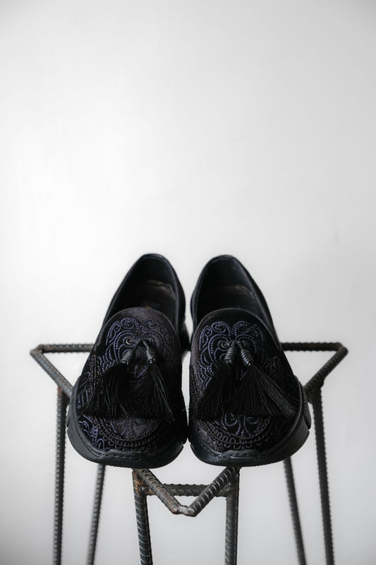 ANGELO RUFFO Velvet Loafer Sneakers 義大利設計師品牌 絲絨刺繡流蘇樂福運動鞋