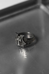 925 Sterling Christian Cross Shield Ring with Number 151 十字架盾牌戒 刻印Christian/151