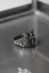 925 Sterling Christian Cross Shield Ring with Number 151 十字架盾牌戒 刻印Christian/151