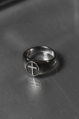 925 Sterling Christian Cross Signet Ring 十字盾牌印章戒指