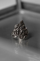 925 Sterling Art Nouveau Woman Face Ring 新藝術風格 臉雕戒指