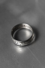 925 Sterling Engraved Script Band Ring 花體字雕刻寬版戒